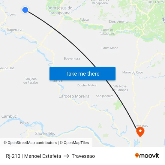 Rj-210 | Manoel Estafeta to Travessao map