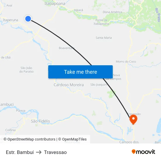 Estr. Bambuí to Travessao map