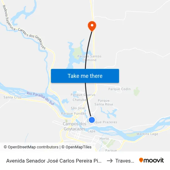 Avenida Senador José Carlos Pereira Pinto, 279 to Travessao map