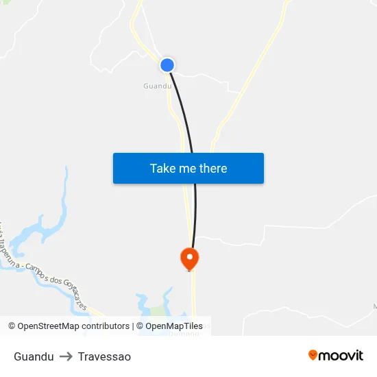 Guandu to Travessao map