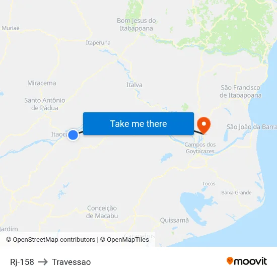 Rj-158 to Travessao map