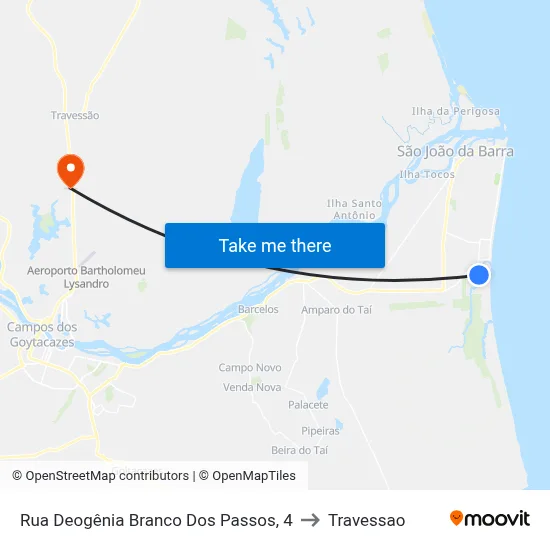 Rua Deogênia Branco Dos Passos, 4 to Travessao map