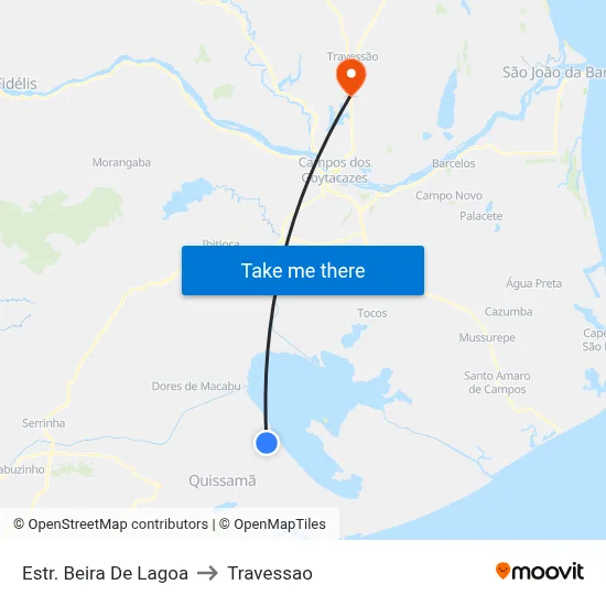 Estr. Beira De Lagoa to Travessao map