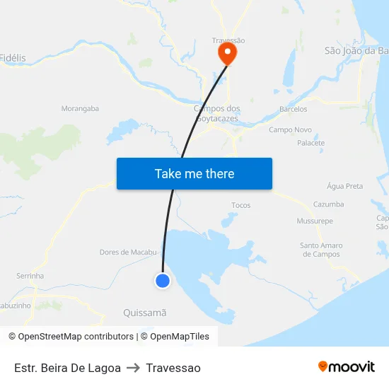 Estr. Beira De Lagoa to Travessao map