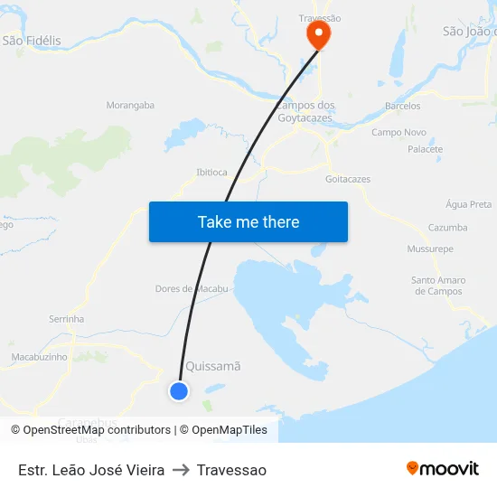 Estr. Leão José Vieira to Travessao map