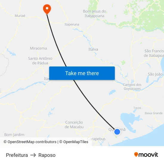 Prefeitura to Raposo map