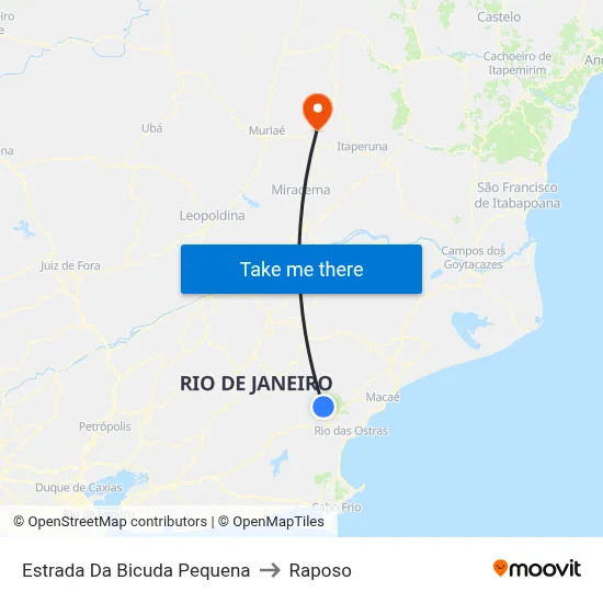 Estrada Da Bicuda Pequena to Raposo map