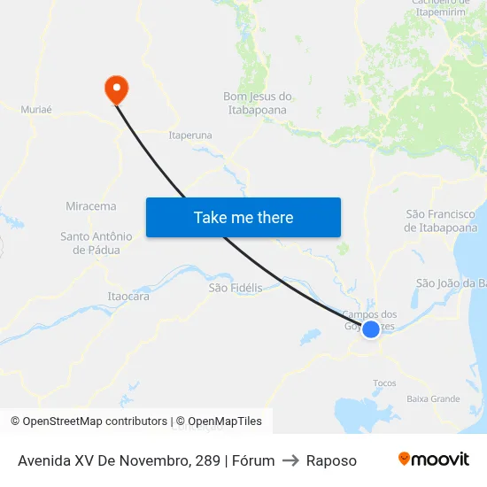 Avenida XV De Novembro, 289 | Fórum to Raposo map