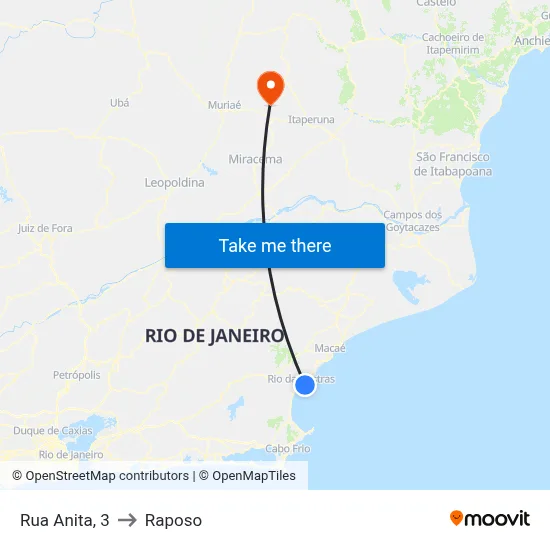 Rua Anita, 3 to Raposo map