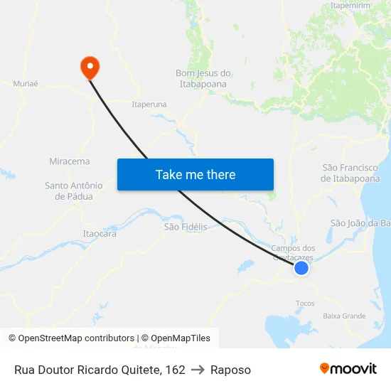 Rua Doutor Ricardo Quitete, 162 to Raposo map