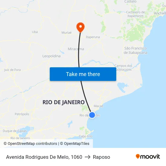 Avenida Rodrigues De Melo, 1060 to Raposo map