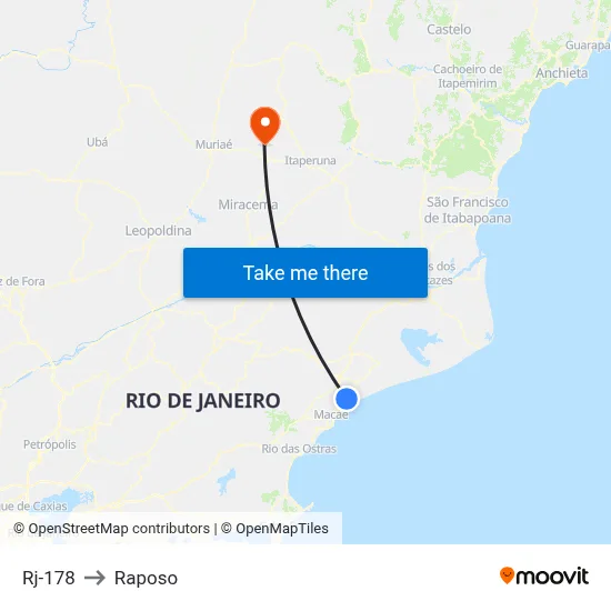 Rj-178 to Raposo map