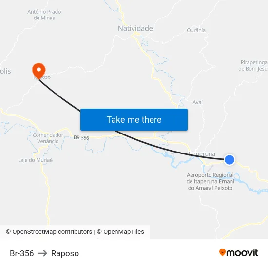 Br-356 to Raposo map