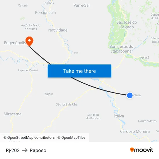 Rj-202 to Raposo map