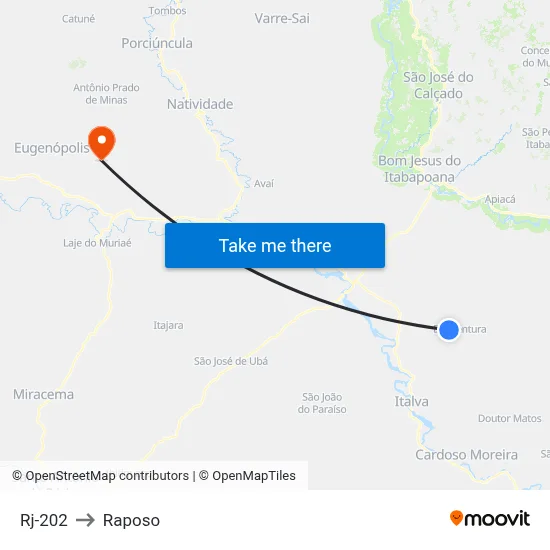 Rj-202 to Raposo map
