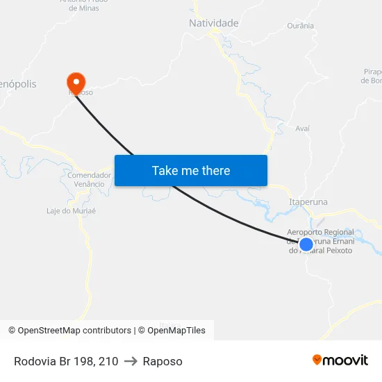 Rodovia Br 198, 210 to Raposo map