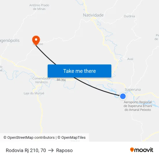 Rodovia Rj 210, 70 to Raposo map