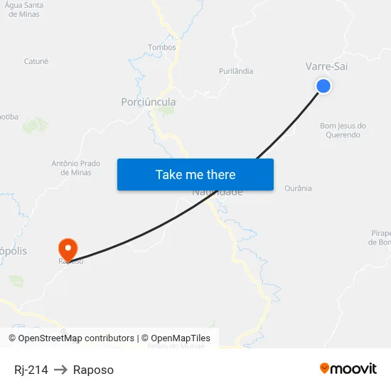 Rj-214 to Raposo map