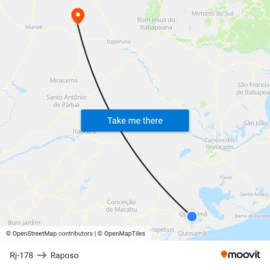 Rj-178 to Raposo map