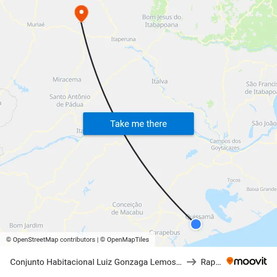 Conjunto Habitacional Luiz Gonzaga Lemos (Sentido Bairro) to Raposo map