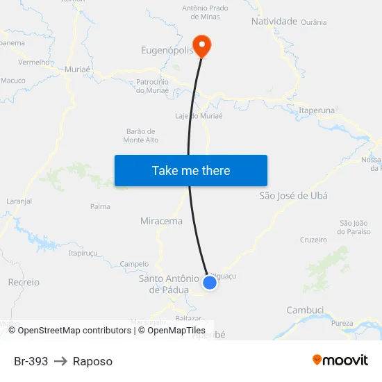 Br-393 to Raposo map