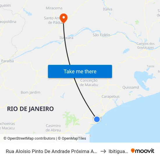 Rua Aloísio Pinto De Andrade Próxima Ao 184 to Ibitiguacu map