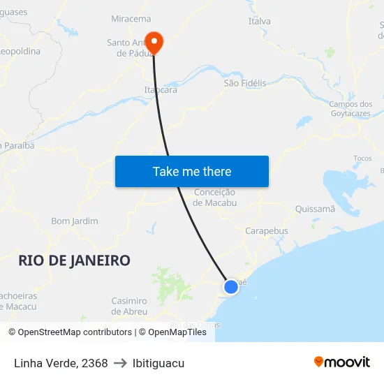 Linha Verde, 2368 to Ibitiguacu map