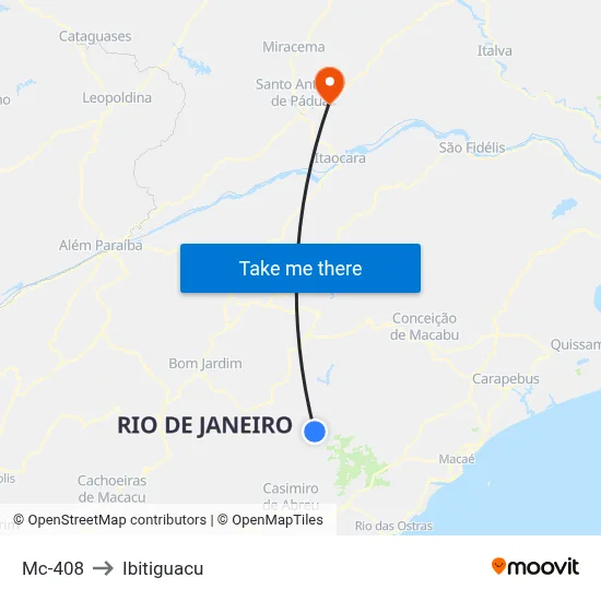 Mc-408 to Ibitiguacu map
