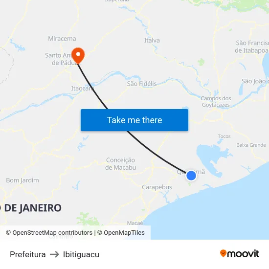 Prefeitura to Ibitiguacu map