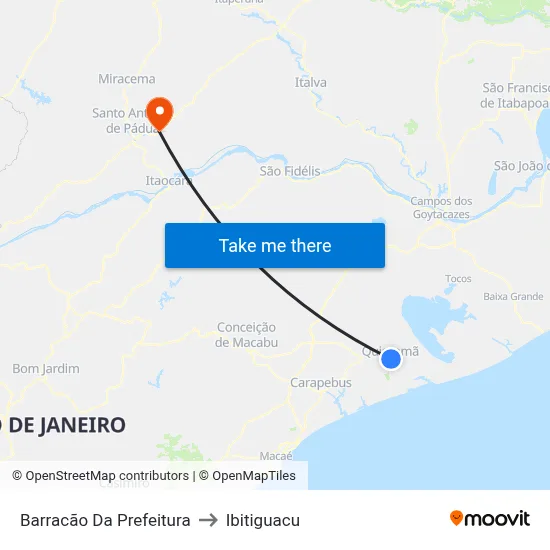 Barracão Da Prefeitura to Ibitiguacu map