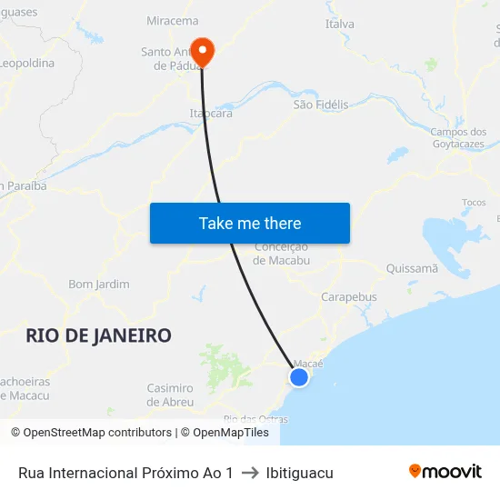Rua Internacional Próximo Ao 1 to Ibitiguacu map