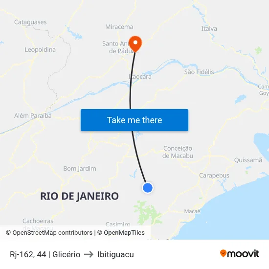Rj-162, 44 | Glicério to Ibitiguacu map