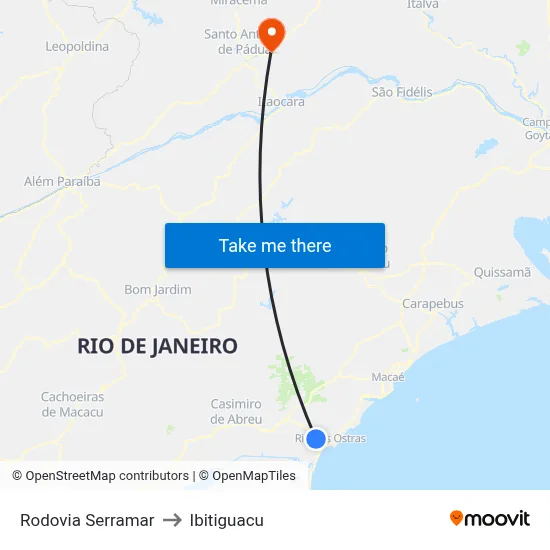 Rodovia Serramar to Ibitiguacu map