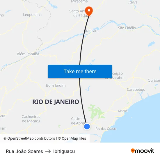 Rua João Soares to Ibitiguacu map