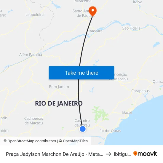Praça Jadylson Marchon De Araújo - Mataruna (Ônibus) to Ibitiguacu map
