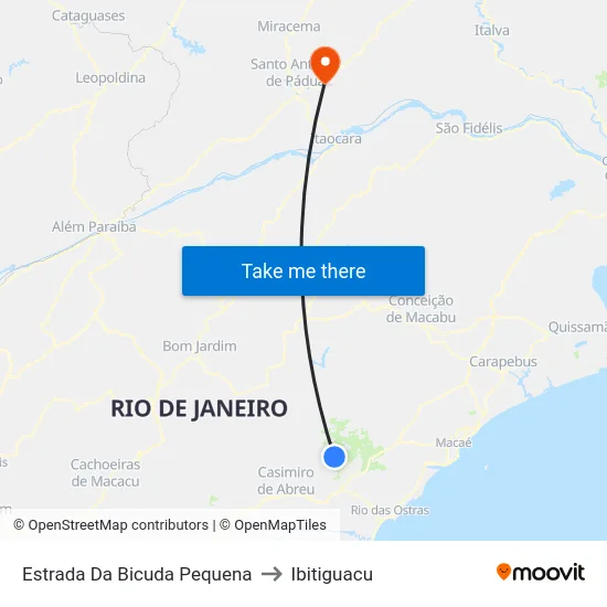 Estrada Da Bicuda Pequena to Ibitiguacu map