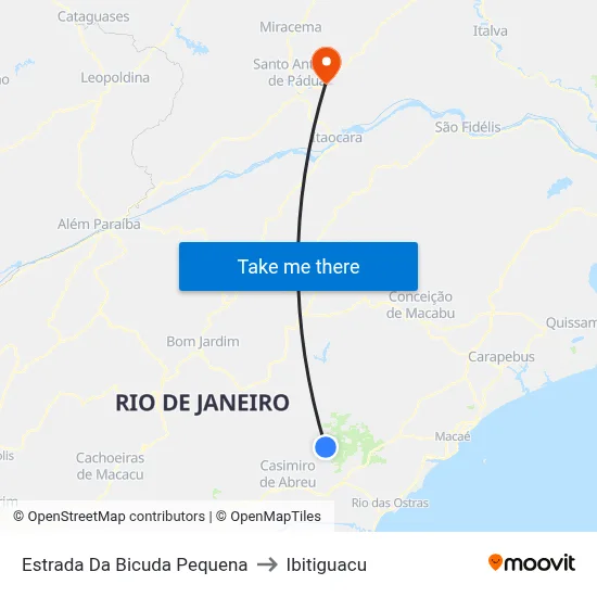 Estrada Da Bicuda Pequena to Ibitiguacu map