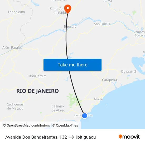 Avanida Dos Bandeirantes, 132 to Ibitiguacu map