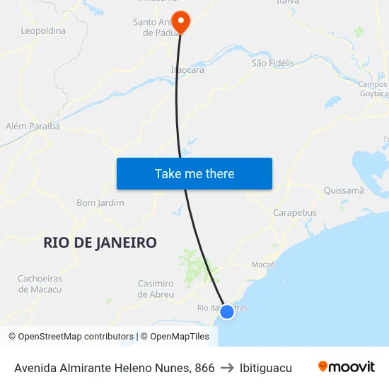 Avenida Almirante Heleno Nunes, 866 to Ibitiguacu map