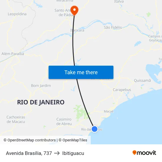 Avenida Brasília, 737 to Ibitiguacu map