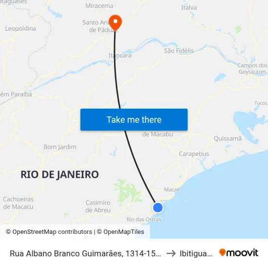 Rua Albano Branco Guimarães, 1314-1548 to Ibitiguacu map