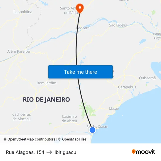 Rua Alagoas, 154 to Ibitiguacu map