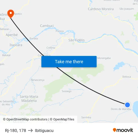 Rj-180, 178 to Ibitiguacu map