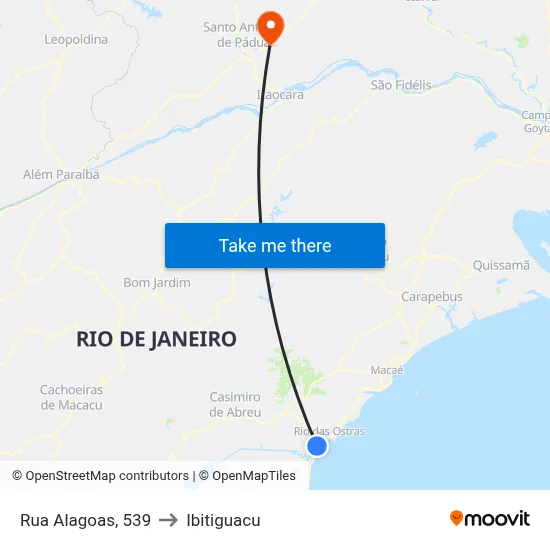 Rua Alagoas, 539 to Ibitiguacu map