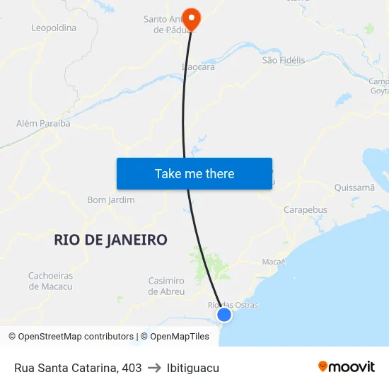 Rua Santa Catarina, 403 to Ibitiguacu map