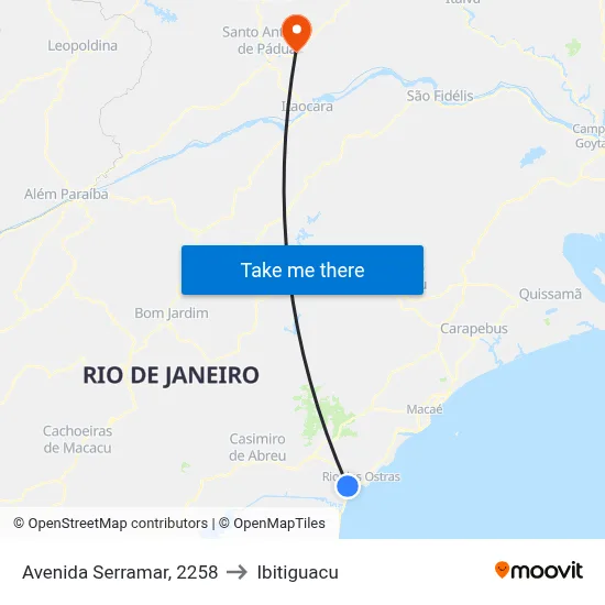 Avenida Serramar, 2258 to Ibitiguacu map