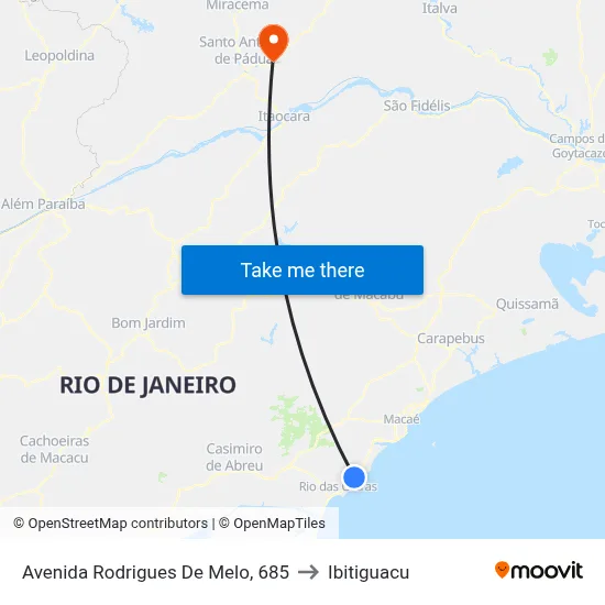 Avenida Rodrigues De Melo, 685 to Ibitiguacu map