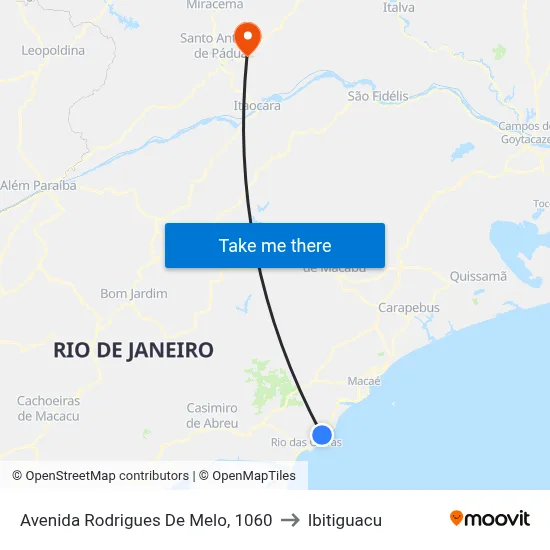 Avenida Rodrigues De Melo, 1060 to Ibitiguacu map
