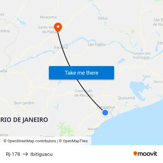 Rj-178 to Ibitiguacu map