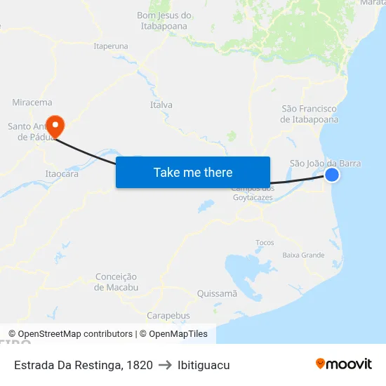 Estrada Da Restinga, 1820 to Ibitiguacu map